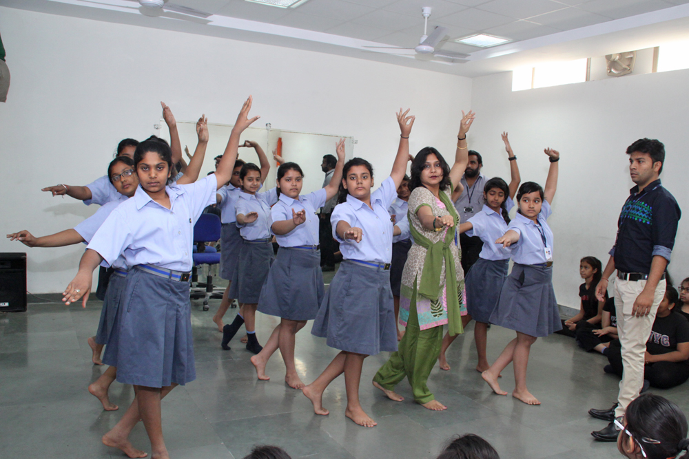 Students learning classical dance form