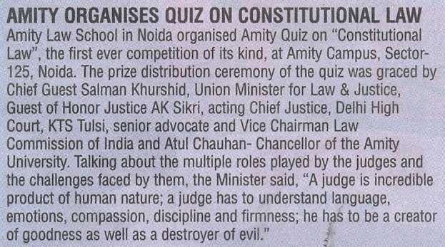 Amity Law School organises Quiz on Consitutional Law