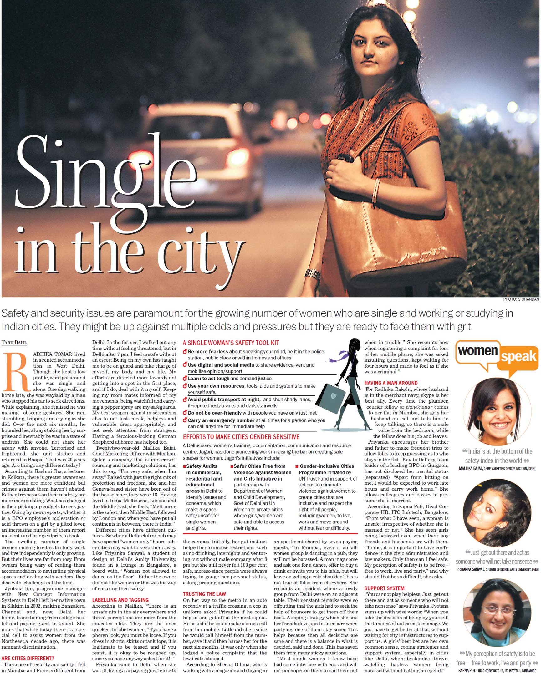 Single in the City - Safety and Security issues of Working Women - quote of Amity University student