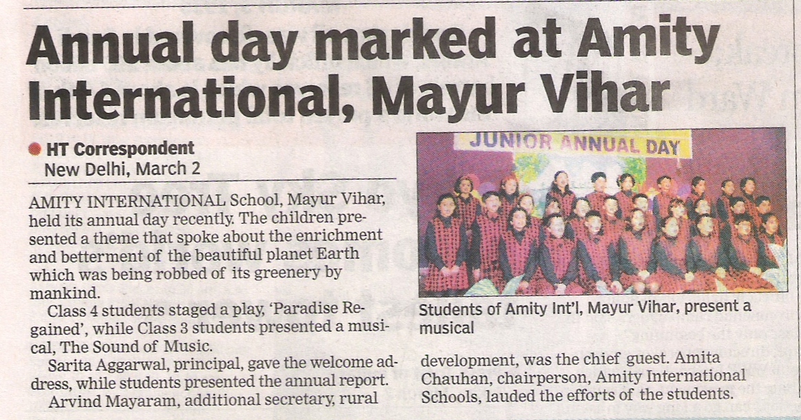 Annual Day marked at Amity International School, Mayur Vihar