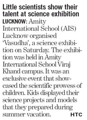 Amity International School Lucknow organised Science Exhibition 