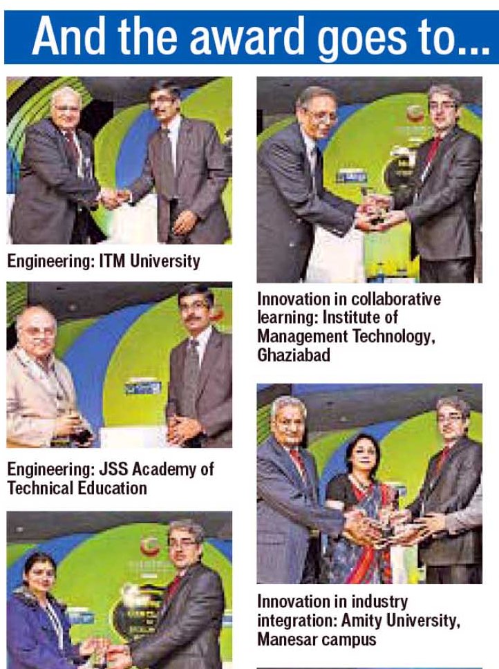 HT Campus Survey Awards -Dr RC Sharma, Vice Chancellor, Amity University Manesar accepting the award