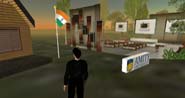 A view of Indian Flag on Amity Campus on Second Life.